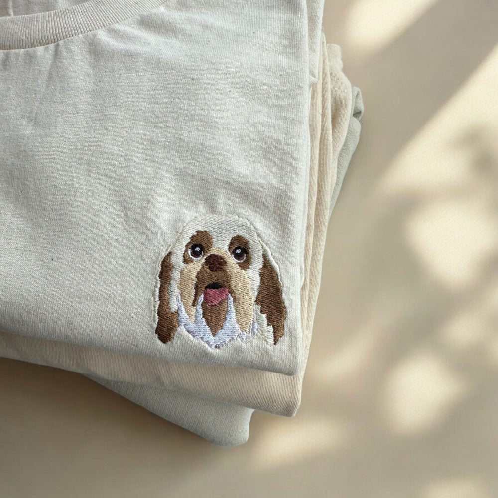 Custom Embroidered Pet Portrait T-Shirt, Unisex
