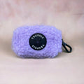 Teddy Poop Bag Holder Dispenser. Purple Violet Grape Teddy Soft Fabric. Nallekakkapussinpidike Koirille. Violetti.