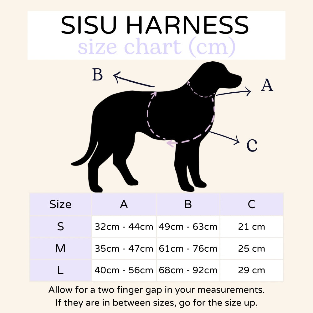 Sisu Adjustable Harness Size Chart Koko Koiran Valjaat