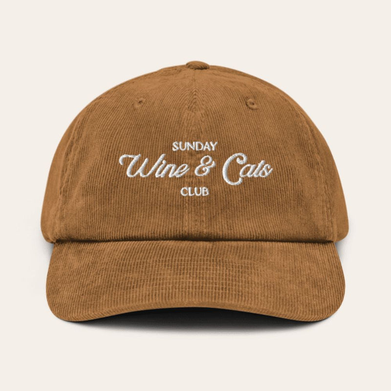 Wine and Cats Corduroy Camel Cap Trufois