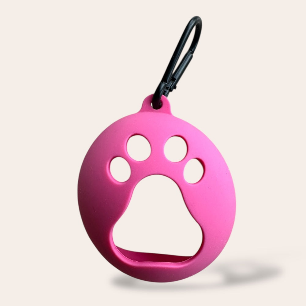 Clip-on tennis ball holder for dogs in pink – kiinnitettävä pallopidike koiralle