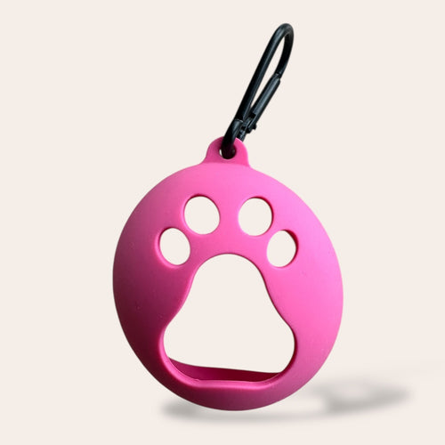 Clip-on tennis ball holder for dogs in pink – kiinnitettävä pallopidike koiralle